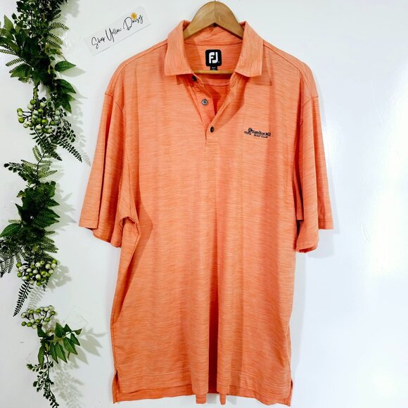 FootJoy Hamilton Mill Golf Club Polo Shirt XL Orange Polyester Spandex《996》SS - Picture 1 of 6